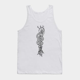 Traditional Snake & Rose Tattoo Tank Top